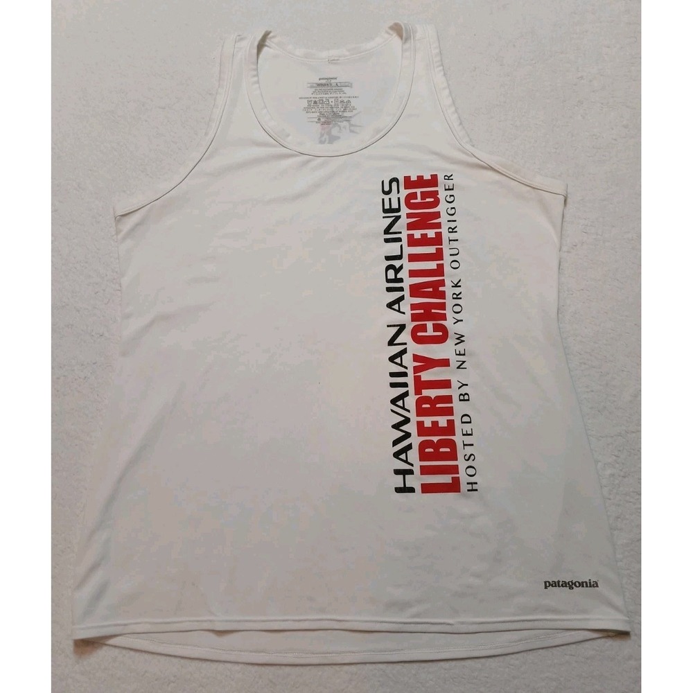 Patagonia Capilene 1 Tank Top Womens L White Hawaiian Airlines Liberty Challenge